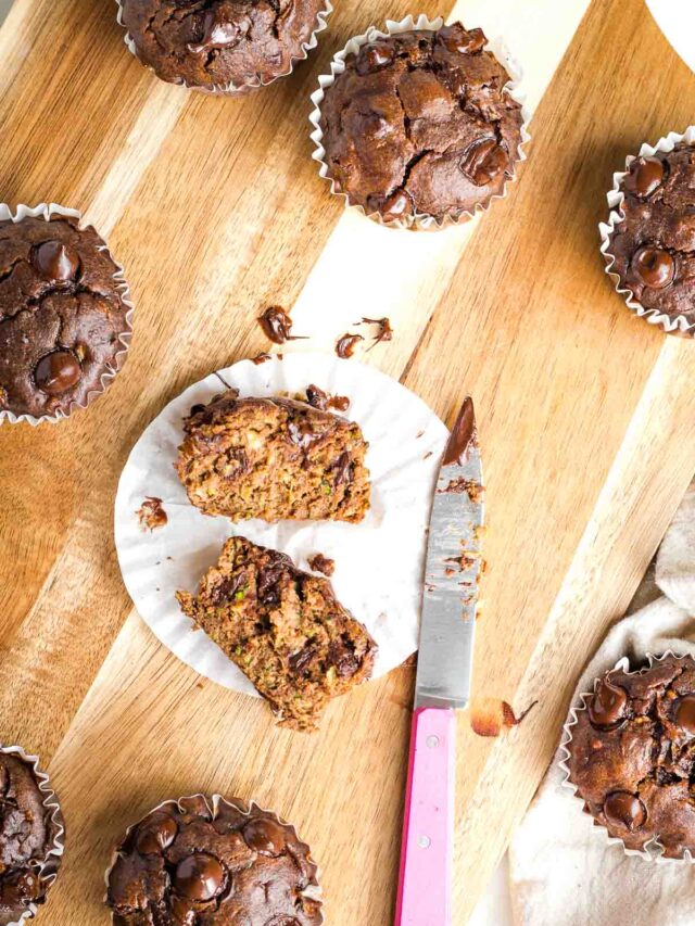 Double Chocolate Zucchini Muffins-