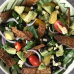 Baked Tortilla Strips on a tasty and healthy taco salad