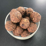 Brown rolled balls in a small dish.