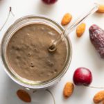Chocolate Cherry Smoothie with a straw