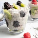 Vanilla Chia Pudding topped with kiwi and berries