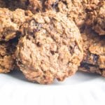 Close up of an oatmeal raisin cookie