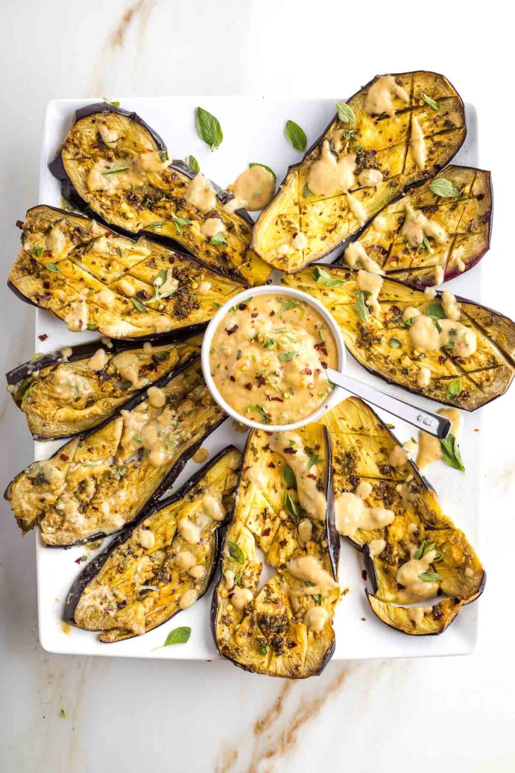 Mediterranean Roasted Eggplant with Tahini Debra Klein
