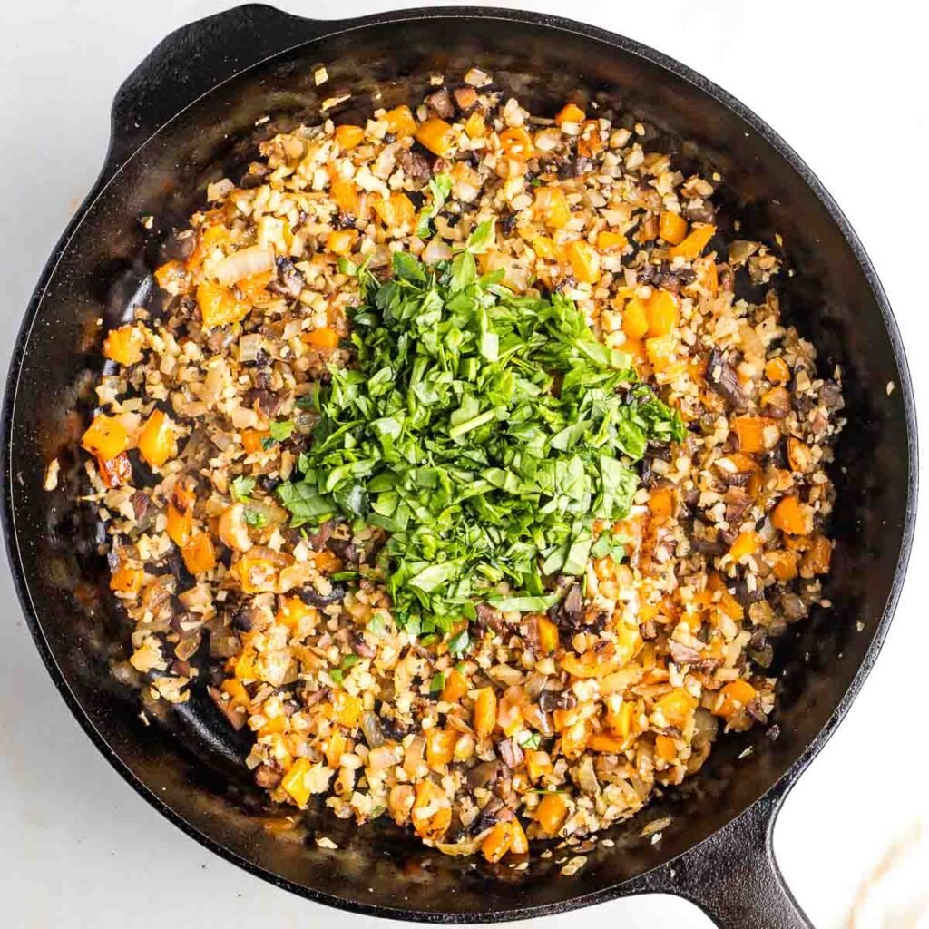 Vegan Stuffed Portobello Mushrooms - Debra Klein