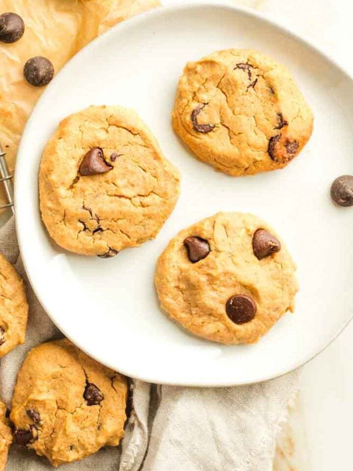 Chickpea Chocolate Chip Cookies on a plate.